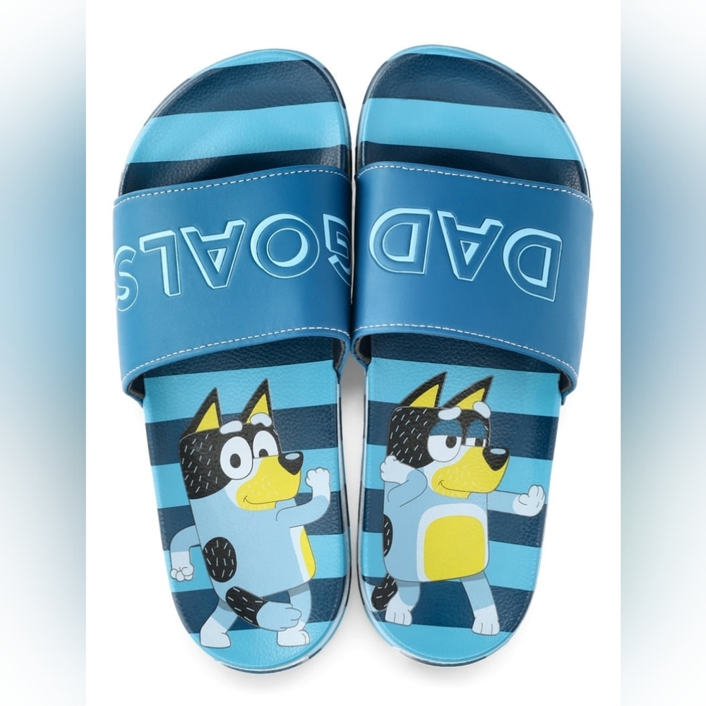 Nwt Bluey Men's Dad Goals Soccer Slide Sandals